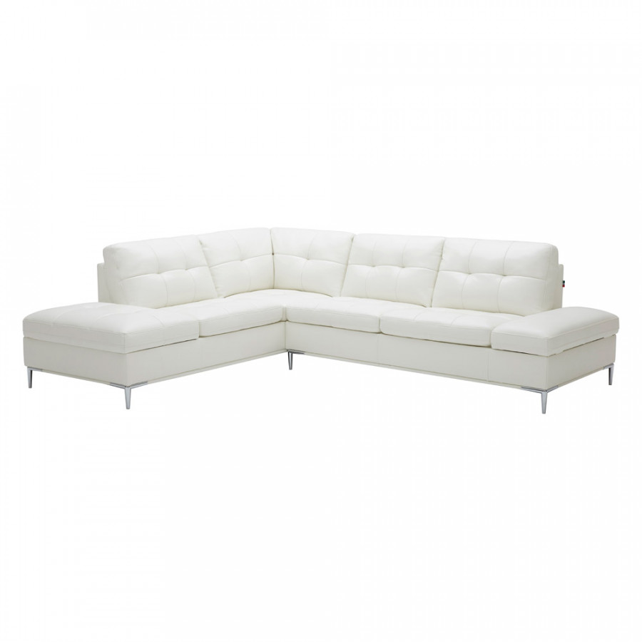 J&M Leonardo Sectional - Left Hand Facing, White
