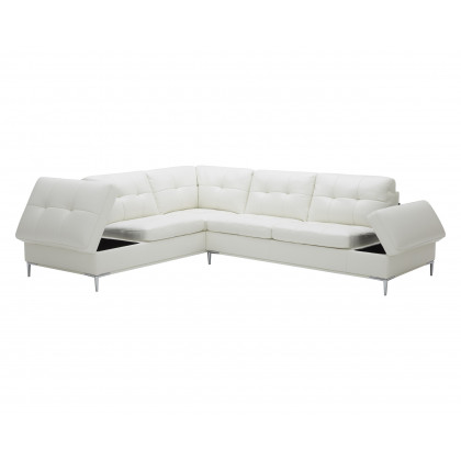 J&M Leonardo Sectional - Left Hand Facing, White