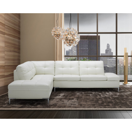 J&M Leonardo Sectional - Left Hand Facing, White