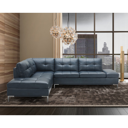 J&M Leonardo Sectional - Left Hand Facing, Blue