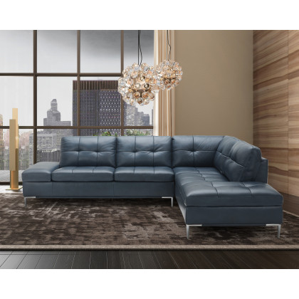 J&M Leonardo Sectional - Right Hand Facing, Blue