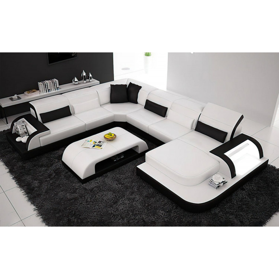 Jubilee Molinaro Left Hand Facing Sectional with Adjustable Headrest - Beige/Brown, Bonded Leather
