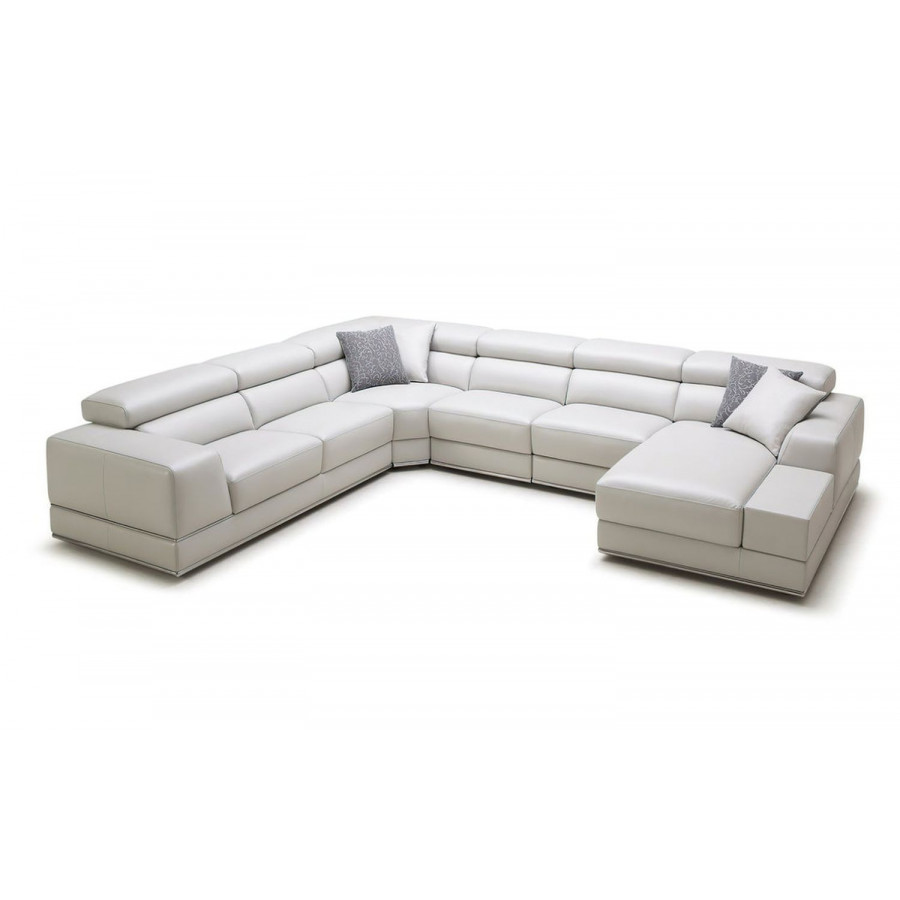Jubilee Linehan Modular Recliner Left Hand Facing Sectional Couch - Beige, Italian Top Grain Leather