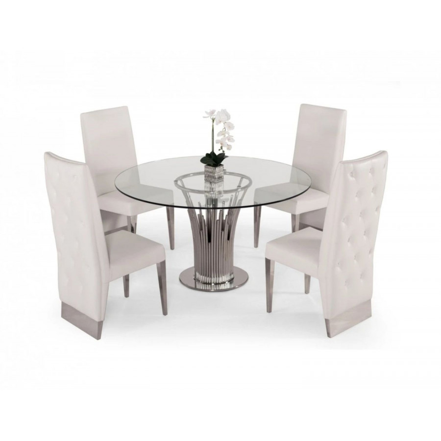 Jubilee - Paraku Round Dining Table in Stainless Steel