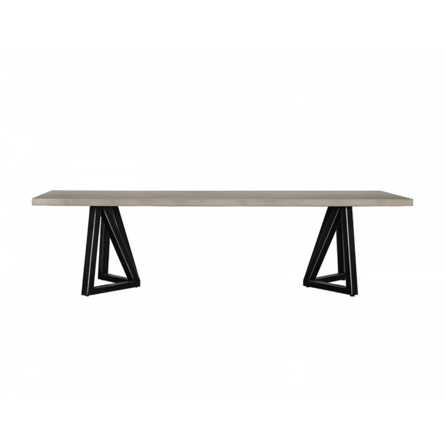 Jubilee - Racheal Dining Table in Gray/Black, Concrete/Stainless Steel