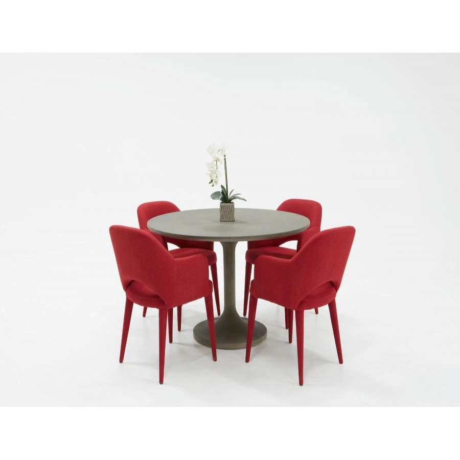 Jubilee - Wapel Round Dining Table in Gray, Concrete