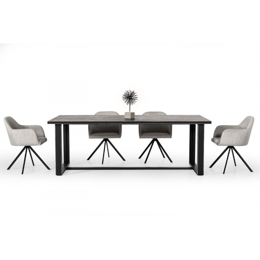 Jubilee - Helen Dining Table in Black, Acacia Wood/Metal