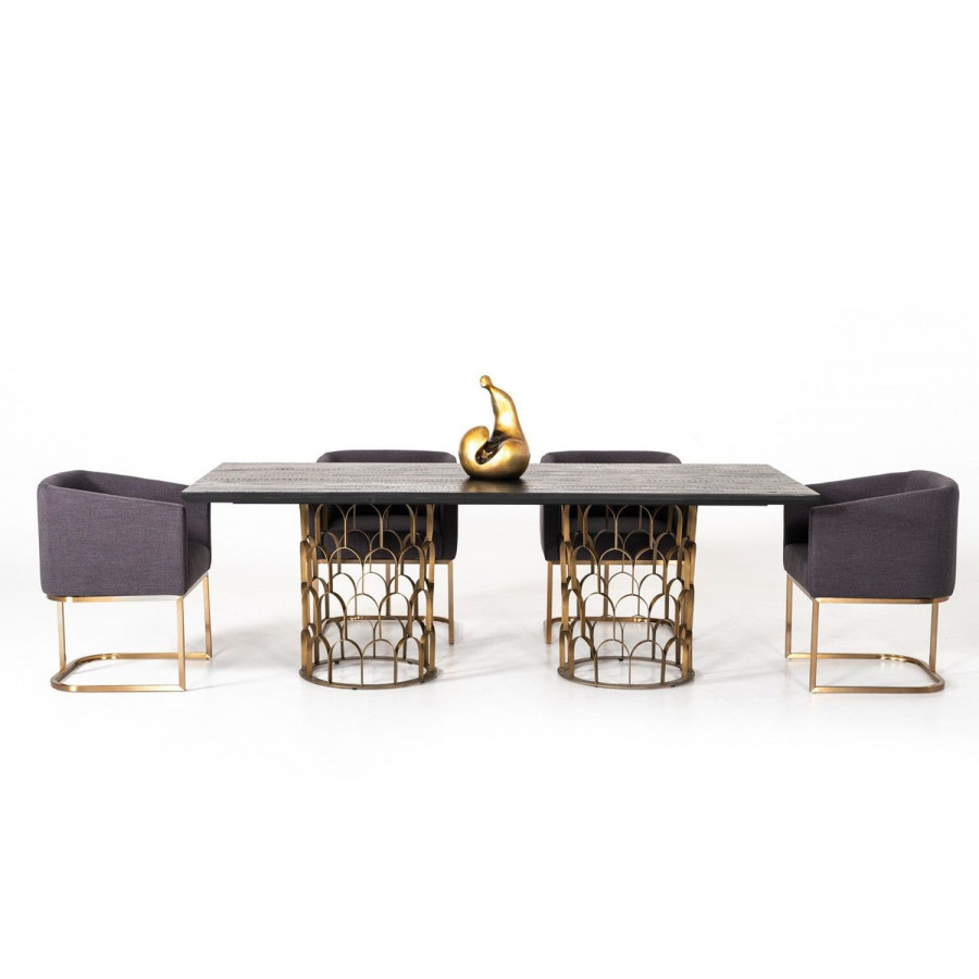 Jubilee - Nest Dining Table in Rubbed Black, Acacia Wood/Metal