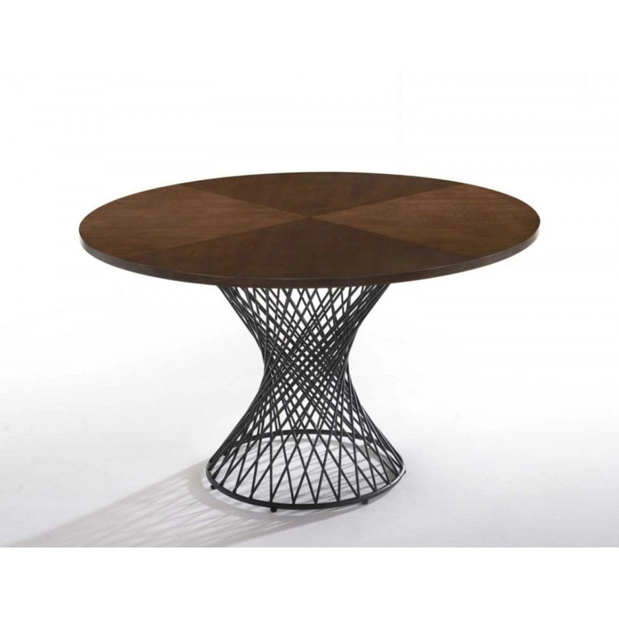 Jubilee - Tresea Round Dining Table in Walnut Veneer/Black