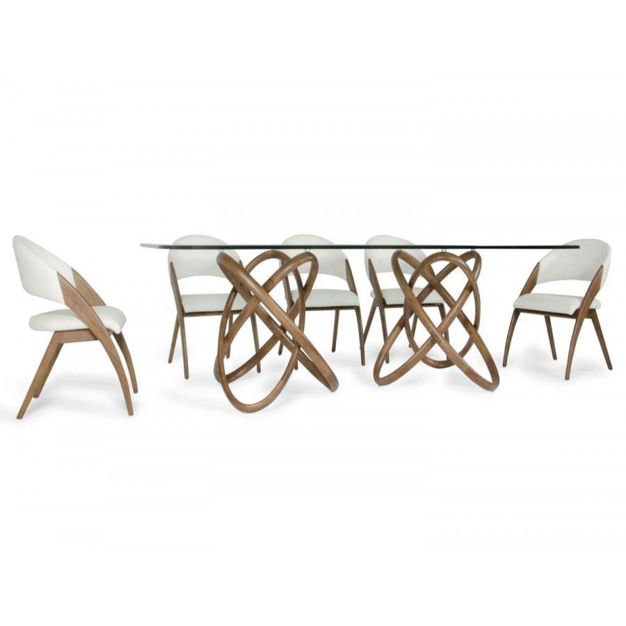 Jubilee - Mysta Dining Set in Glass/Walnut