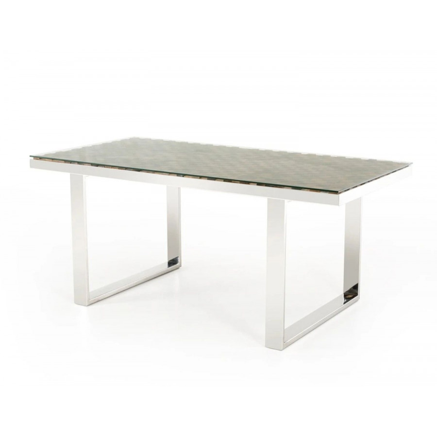 Jubilee - Sauby Dining Table in Wood Mosaic/Glass