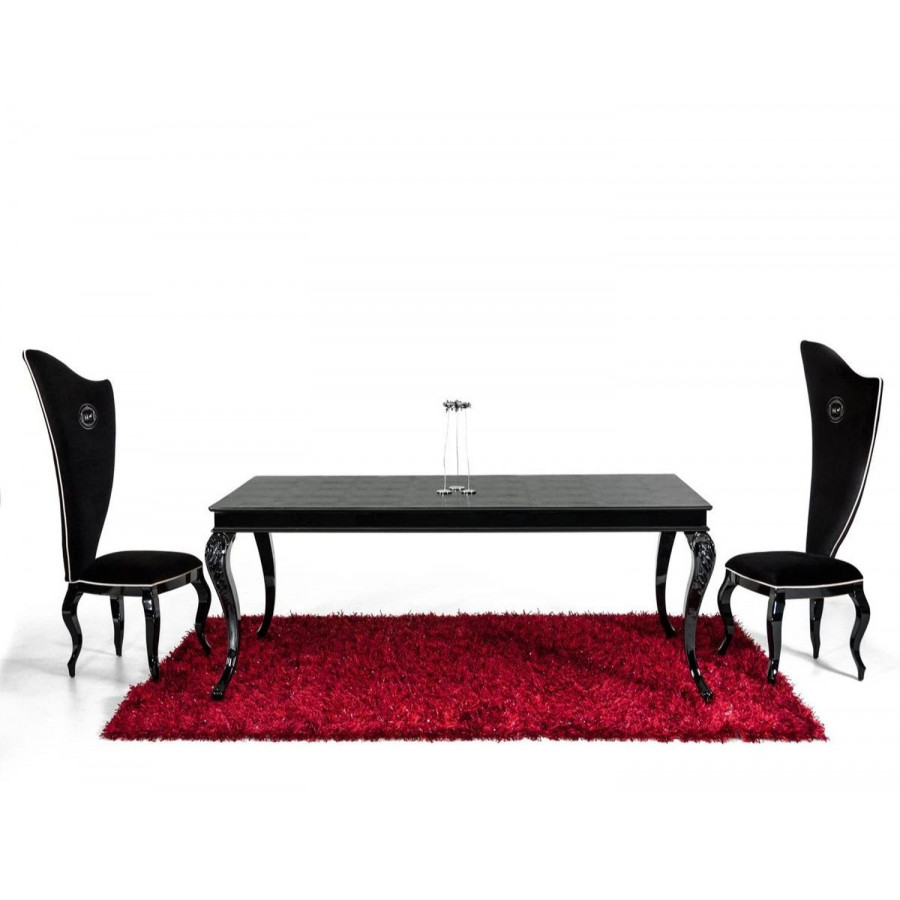 Jubilee - Siquiton Dining Table in Black Crocodile Lacquer
