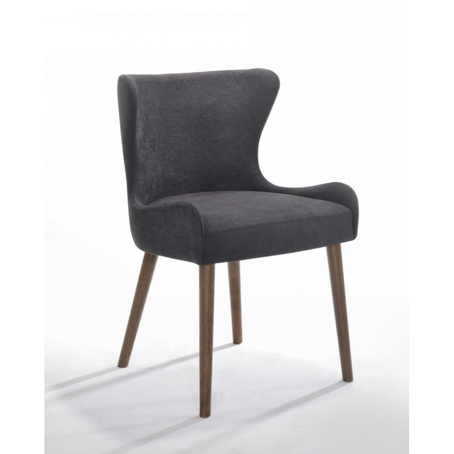 Jubilee - Jaguar Dining Chair Set of 2 in Black/Walnut, Fabric