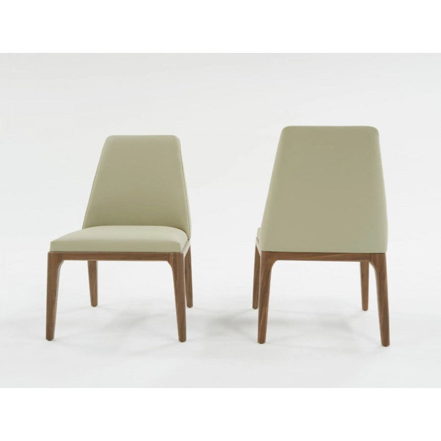 Jubilee - Encore Dining Chair Set of 2 in Light Grey/Walnut, Leatherette