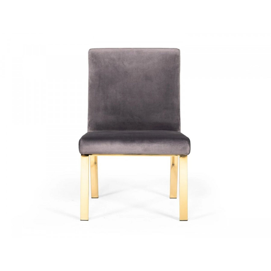 Jubilee - Rawn Dining Chair Set of 2 in Gray/Champagne Gold, Velvet/Stainless Steel