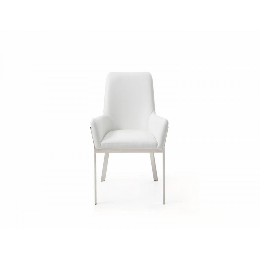 Jubilee - Raben Dining Chair in White, Bonded Leather