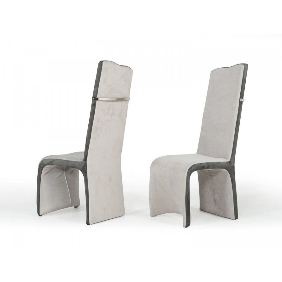 Jubilee - Stephiney Dining Chair Set of 2 in Beige/White, Microfiber