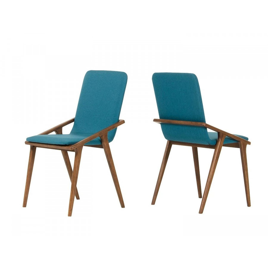 Jubilee - Zawer Dining Chair Set of 2 in Blue, Fabric