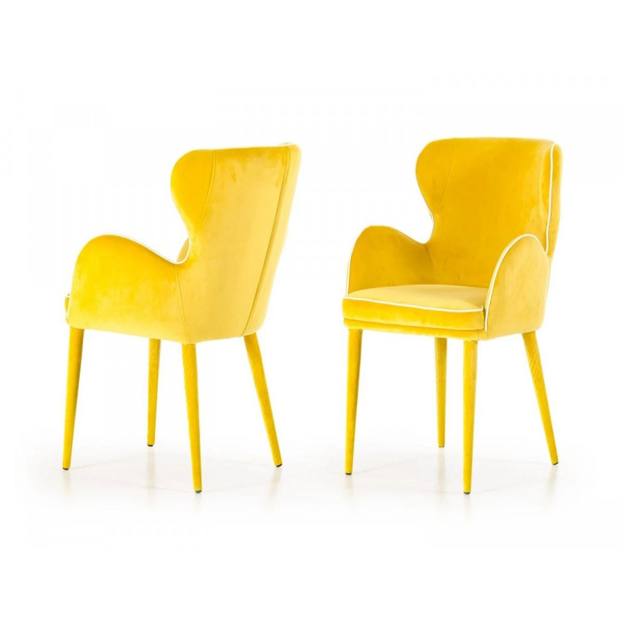 Jubilee - Trwen Dining Chair in Yellow, Fabric