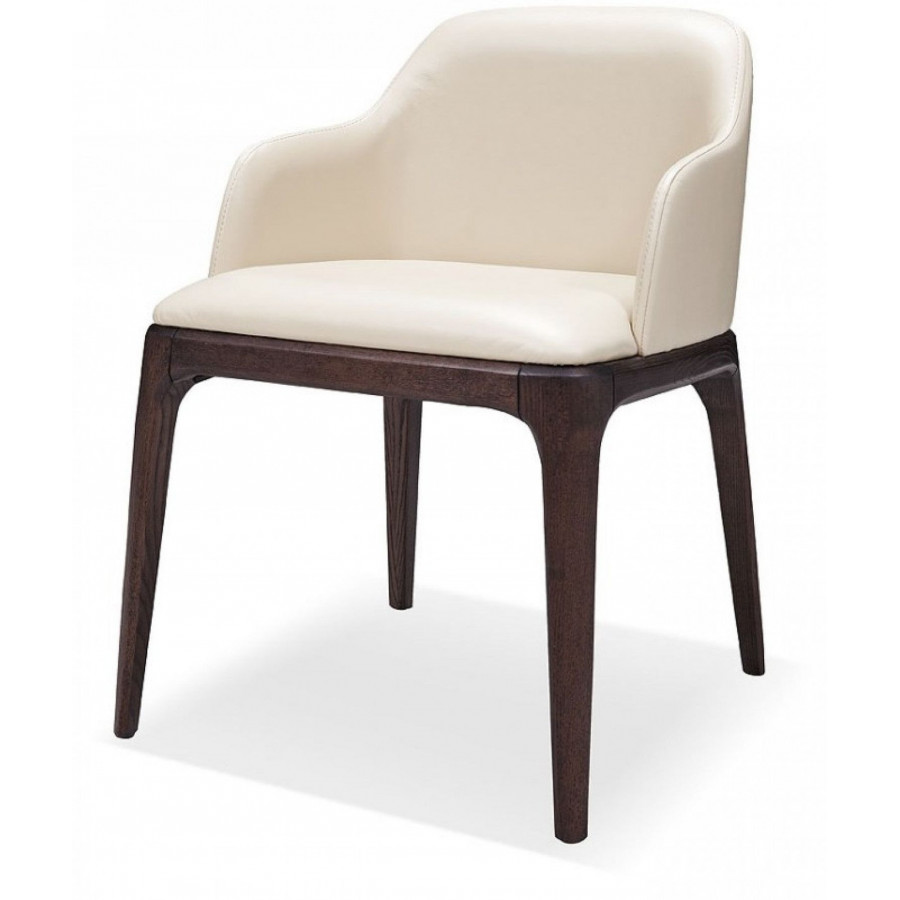 Jubilee - Monolof Modern Dining Chair in Cream, Eco-Leather