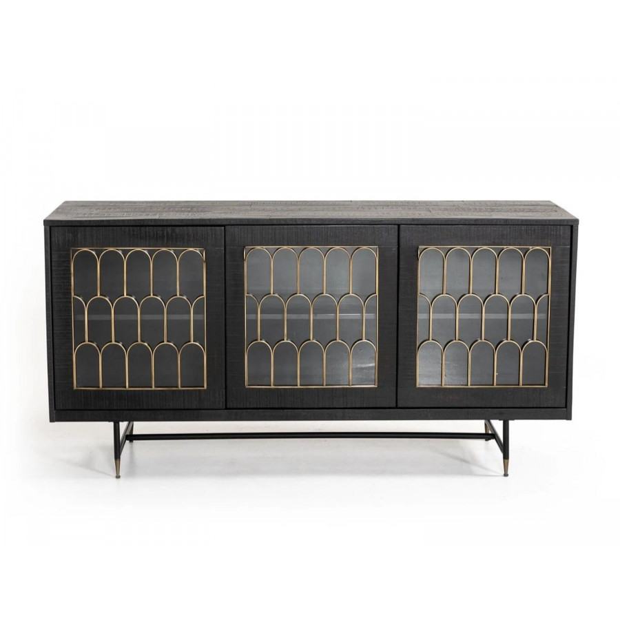 Jubilee - Naihead Buffet Table in Rubbed Black, Acacia Wood/Metal