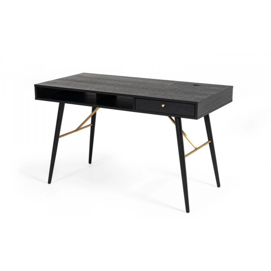 Jubilee - Burni Modern Desk in Black Oak/Gold