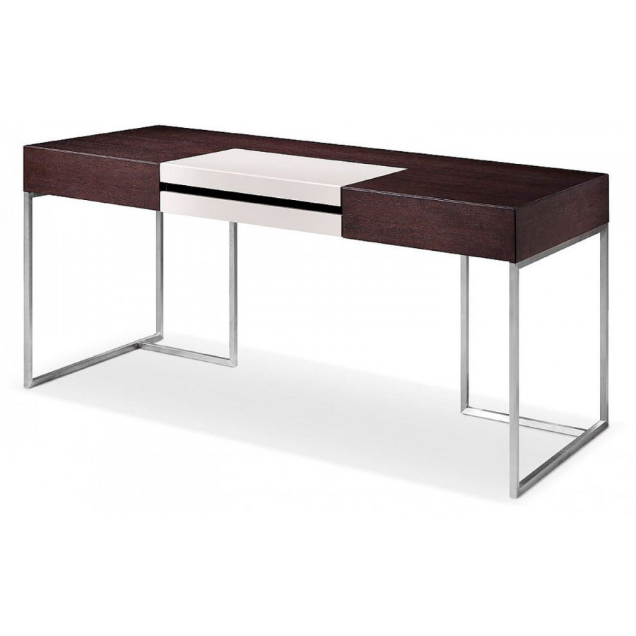 Jubilee - Euge Modern Office Desk in Brown Oak/Gray
