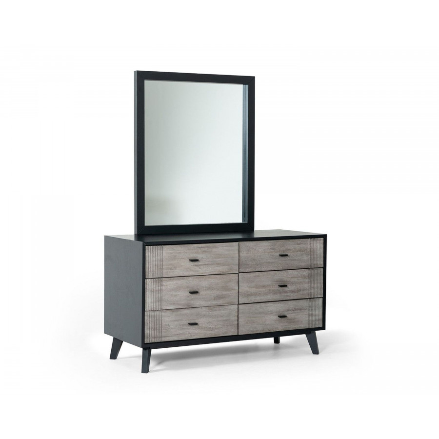 Jubilee - Patroel Contemporary Dresser and Mirror in Gray/Black