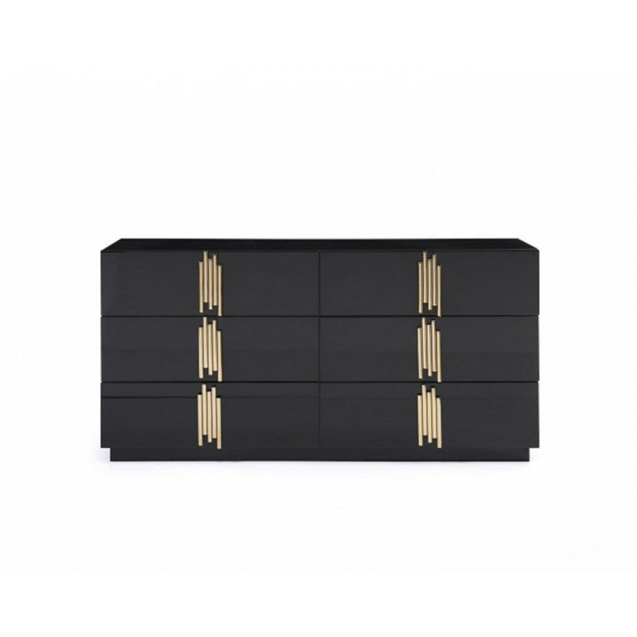 Jubilee - Tavi Modern Dresser and Mirror in Black/Gold