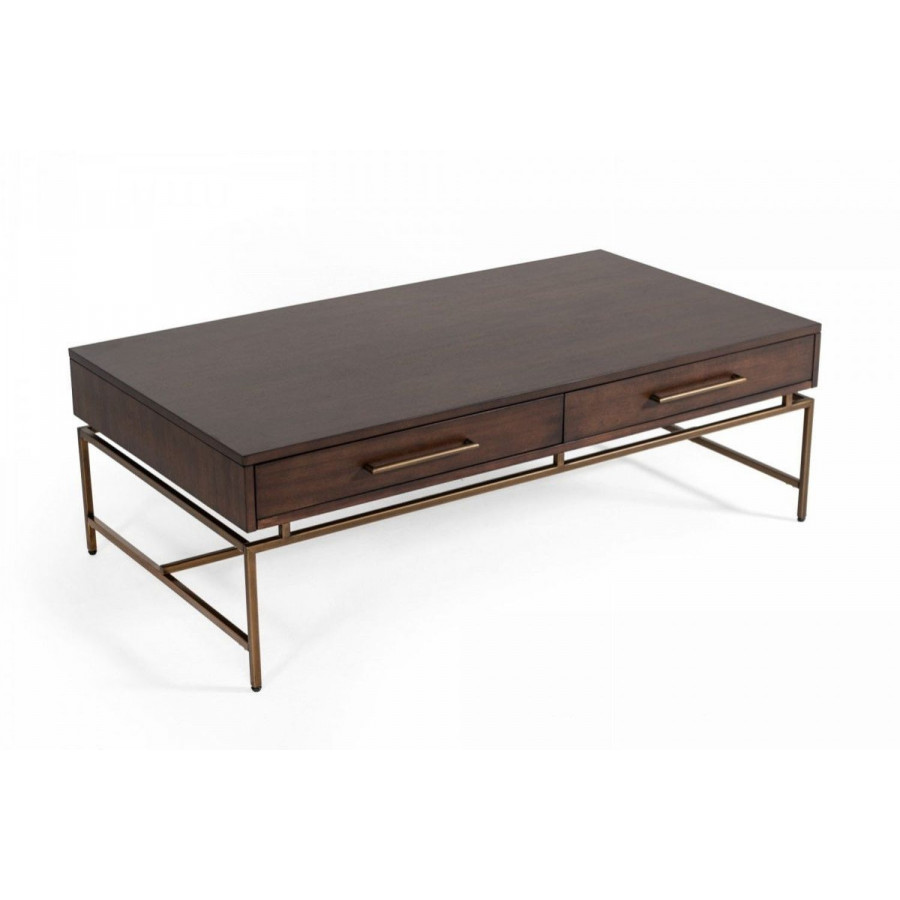 Jubilee - Nerver Modern Coffee Table in Acacia/Brass