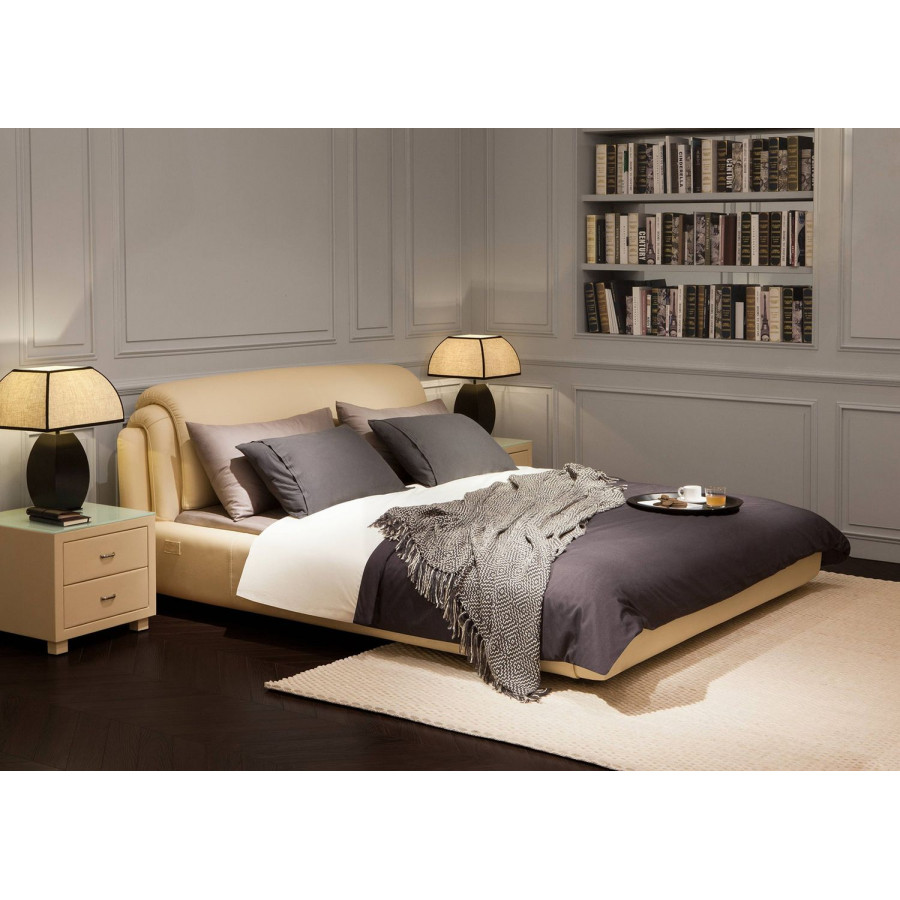 Jubilee Mitsiwa Creme King Size Bed - Leather