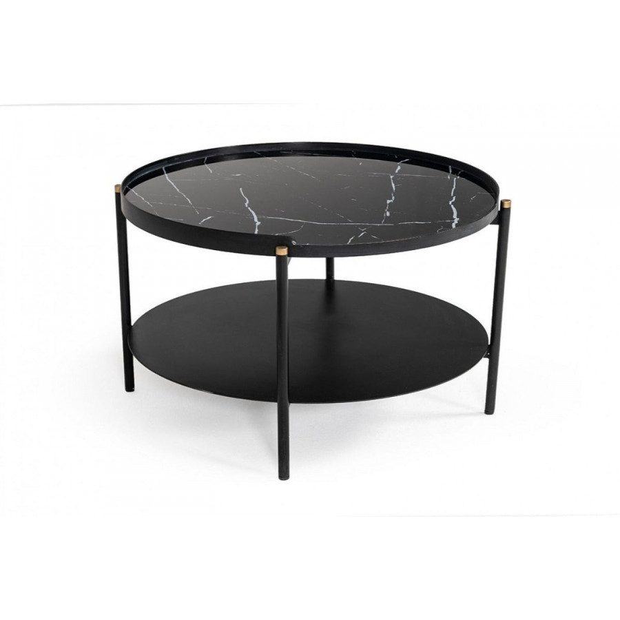 Jubilee - Rolidation Modern Round Coffee Table in Black, Metal