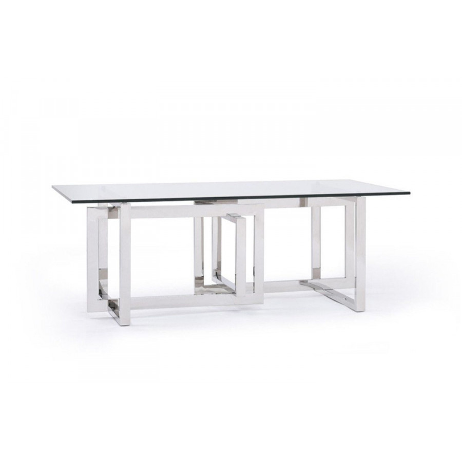 Jubilee - Valet Modern Coffee Table in Glass/Stainless Steel