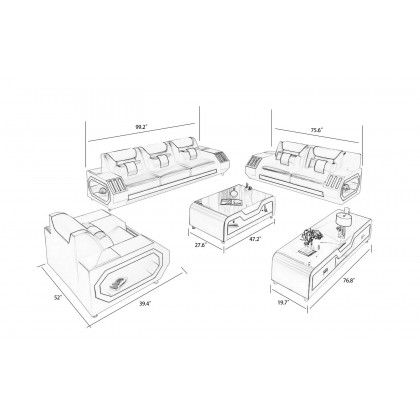 Jubilee - Omont Sofa Set with Led