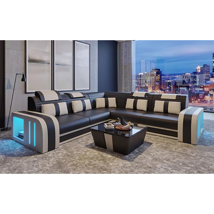 Jubilee Ralutic Corner Sectional with Side Storage - Dark Brown/Light Gray, Bonded Leather