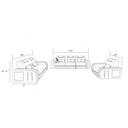 Jubilee - Ralutic Sofa Set with Led