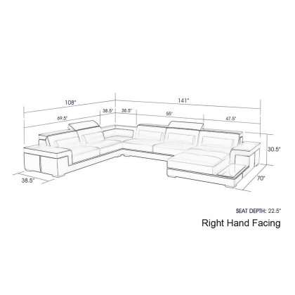 Jubilee - Perrault Right Hand Facing Sectional with Adjustable Headrest