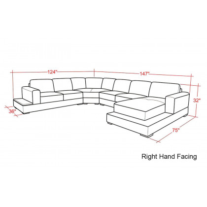 Jubilee - Spencer Right Hand Facing Sectional with Led