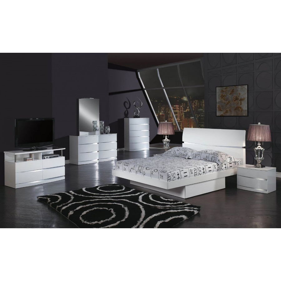 Jubilee Wilkin Modern Eastern King Size Bedroom Set - White