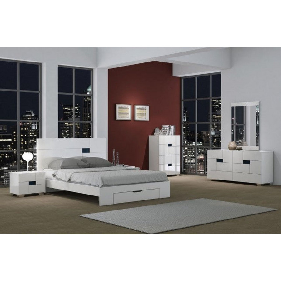 Jubilee Audrey Modern California King Size Bed - White