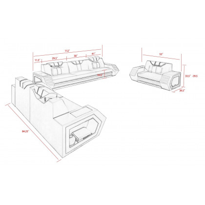 Jubilee - Steffi Sofa Set with Led