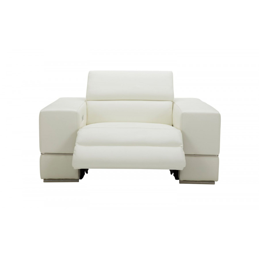 Jubilee Yily Modern Recliner Armchair - White, Premium Italian Leather