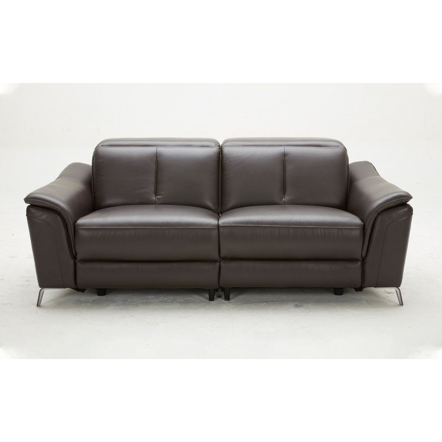 Jubilee Rium Loveseat with Recliner - Dark Gray, Premium Italian Leather