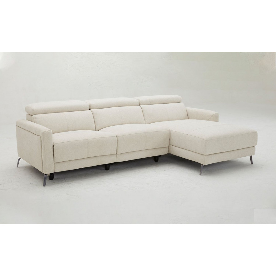 Jubilee Belia Modern Sectional with Recliner - Beige, Fabric