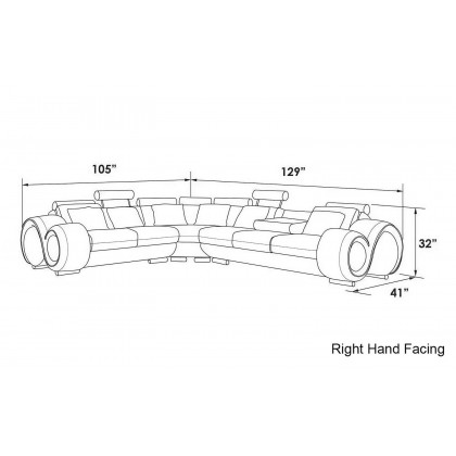 Jubilee - Bouie Right Hand Facing Sectional with Adjustable Footrest