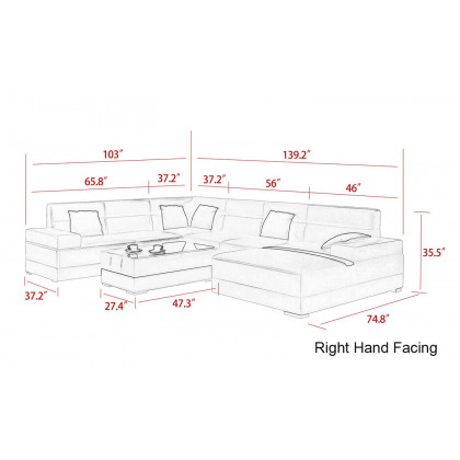 Jubilee - Zeal Modern U-Shape Right Hand Facing Sectional