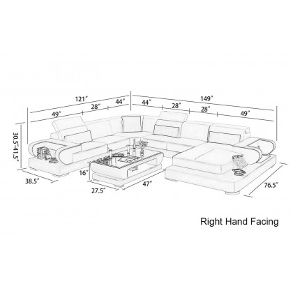 Jubilee - Ezrael Modern U-Shape Right Hand Facing Sectional