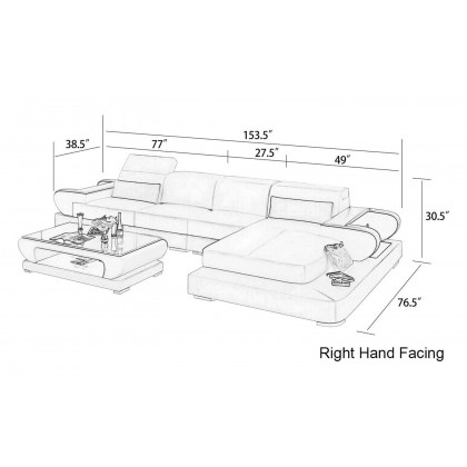 Jubilee - Ezrael Small Modern Right Hand Facing Sectional