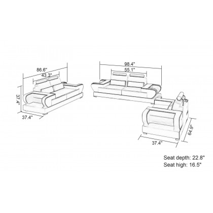 Jubilee - Mirak Modern Sofa Set