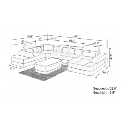 Jubilee - Grimdale Modern U-Shape Right Hand Facing Sectional